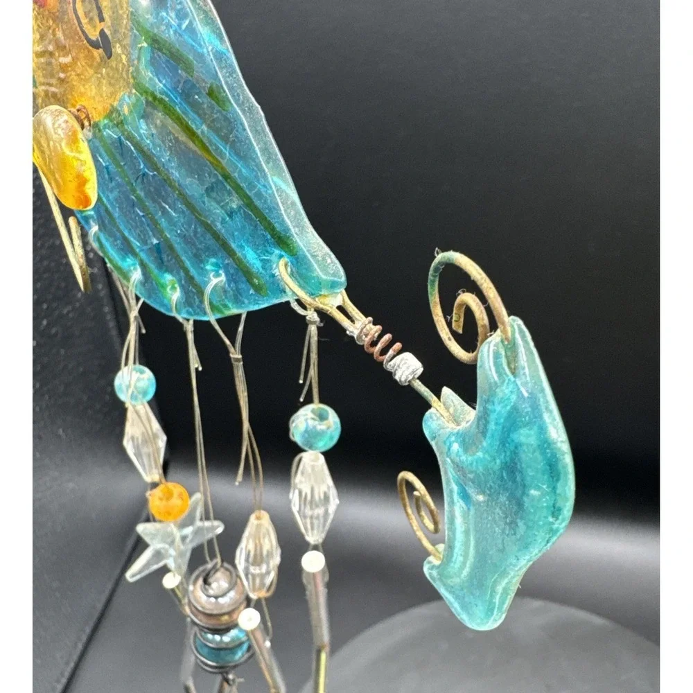 Painted Glass Fish Wind Chime | Marbles, Metal, Plastic | 23
